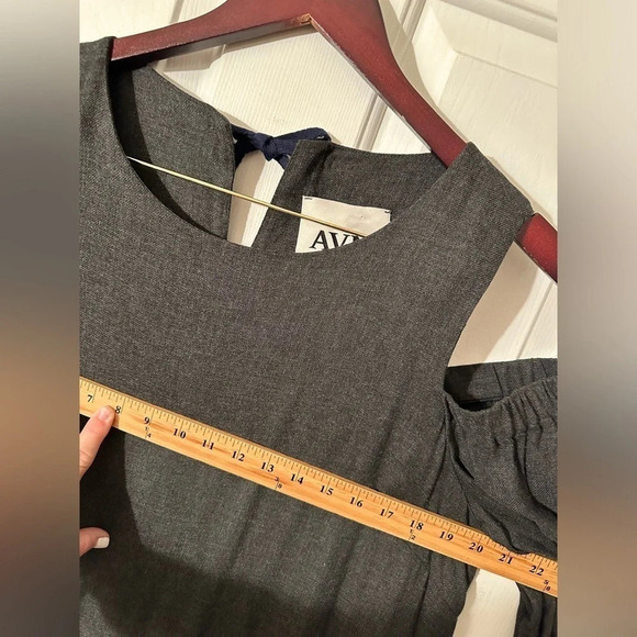 AVN Italy Luxury Charcoal Cold Shoulder Italy 48 US 12 Viscose Lined 3/4 Sleev - Picture 7 of 13